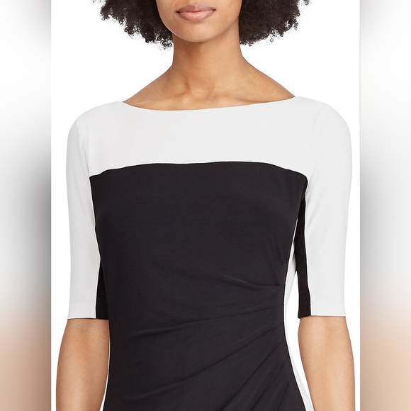 Chaps Black & White Jersey Dress - Picture 3 of 7